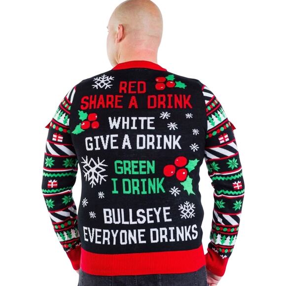 Tipsy Elves Drinking Game Ugly Christmas Sweater, Men's Size Medium - Picture 3 of 10